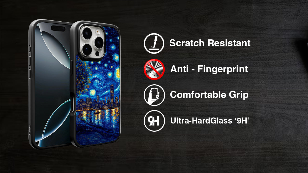 Van Gogh Starry Night Cityscape Phone Case – Artistic Painting Design