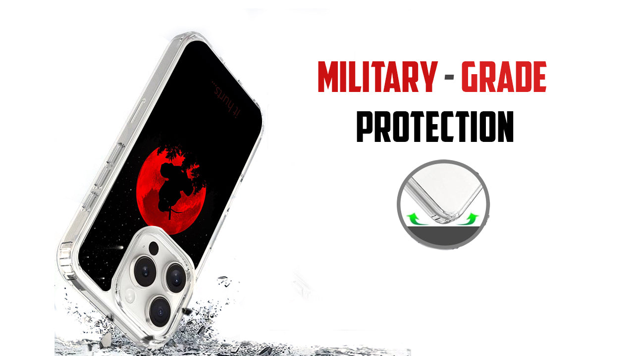 Red Moon "It Hurts" Silhouette Anime Phone Case – Dark Aesthetic Design