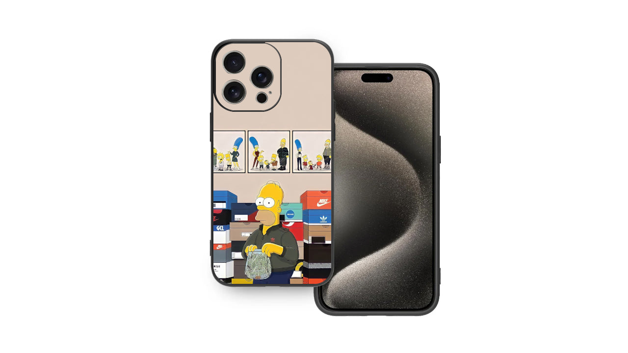 Sneakerhead Homer Simpson Phone Case – Cartoon Streetwear Aesthetic