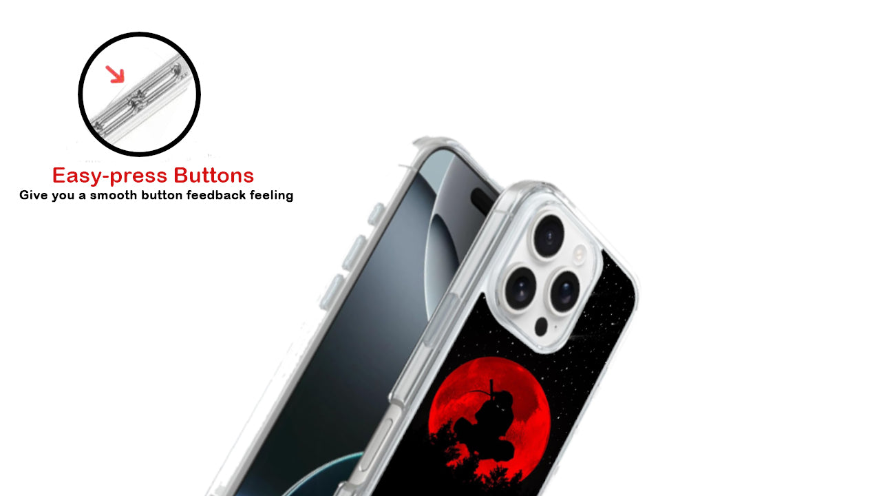 Red Moon "It Hurts" Silhouette Anime Phone Case – Dark Aesthetic Design