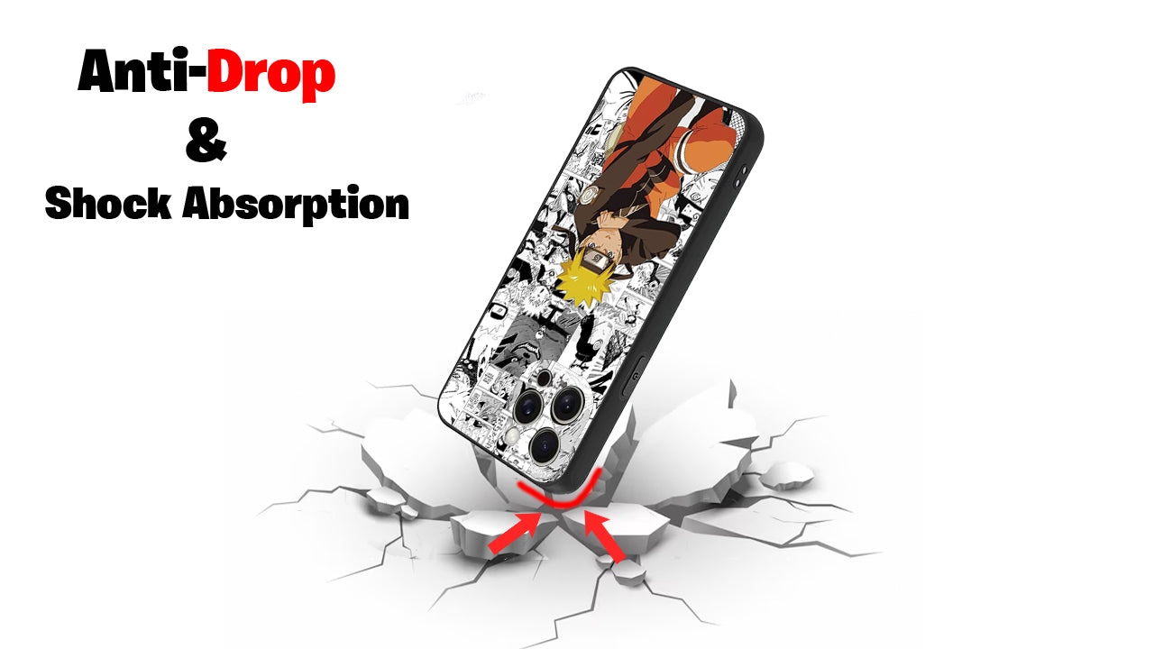 Shonen Manga Collage Phone Case – Bold Orange Ninja Design