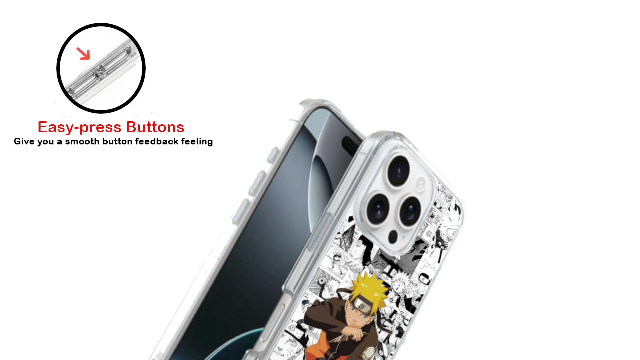 Shonen Manga Collage Phone Case – Bold Orange Ninja Design