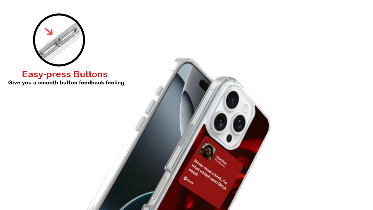 Heartless The Weeknd Lyrics Phone Case – Red Music Aesthetic Design