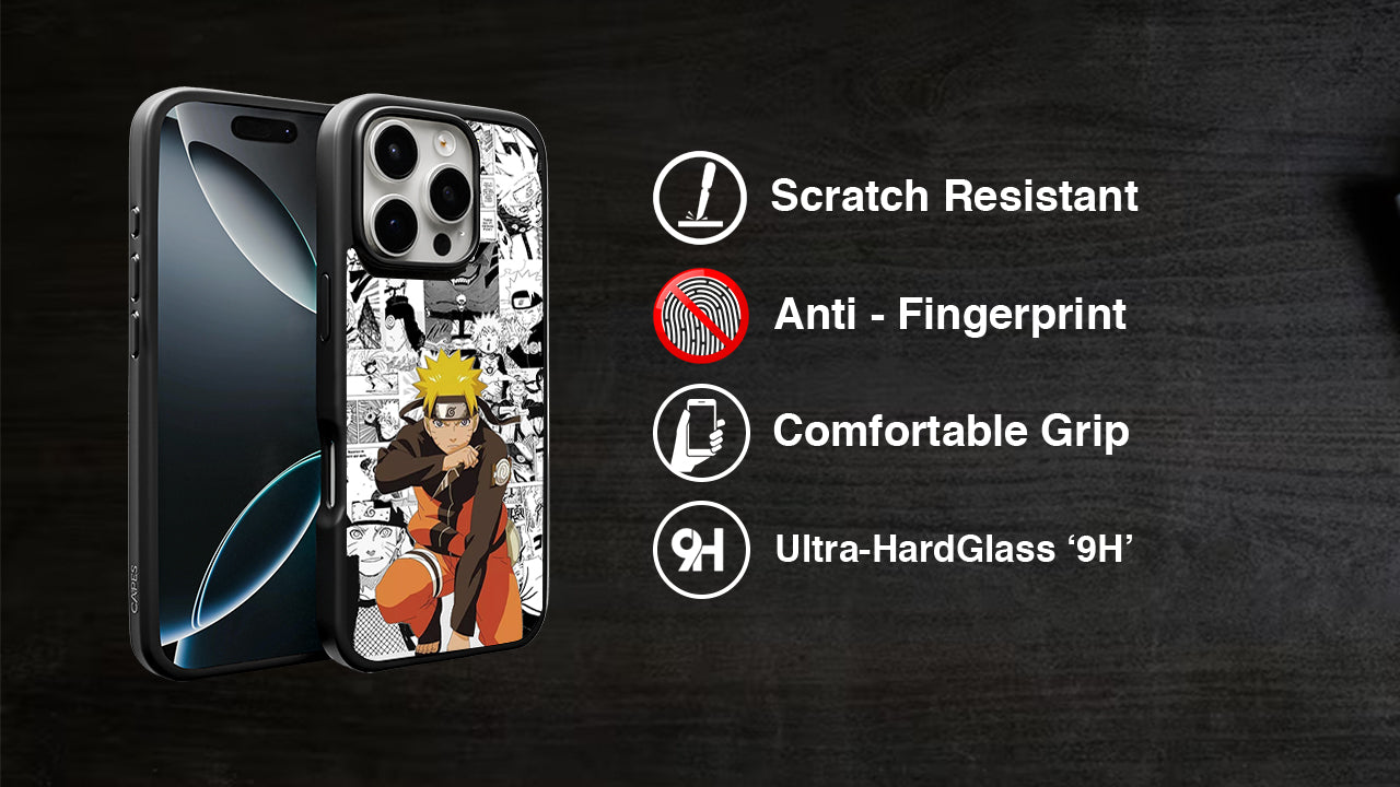 Shonen Manga Collage Phone Case – Bold Orange Ninja Design