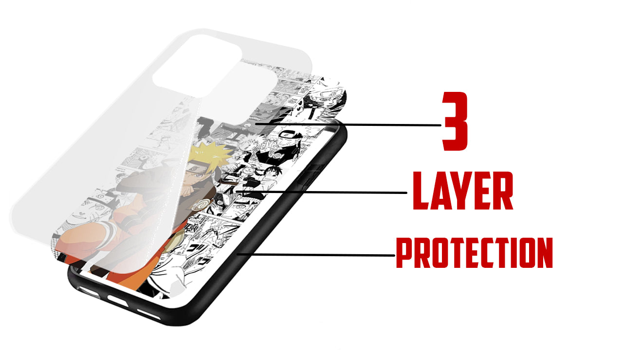 Shonen Manga Collage Phone Case – Bold Orange Ninja Design