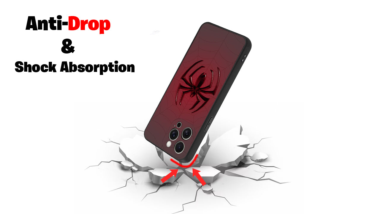 🕷️Red Ombre Spider Symbol Phone Case – Heroic Design