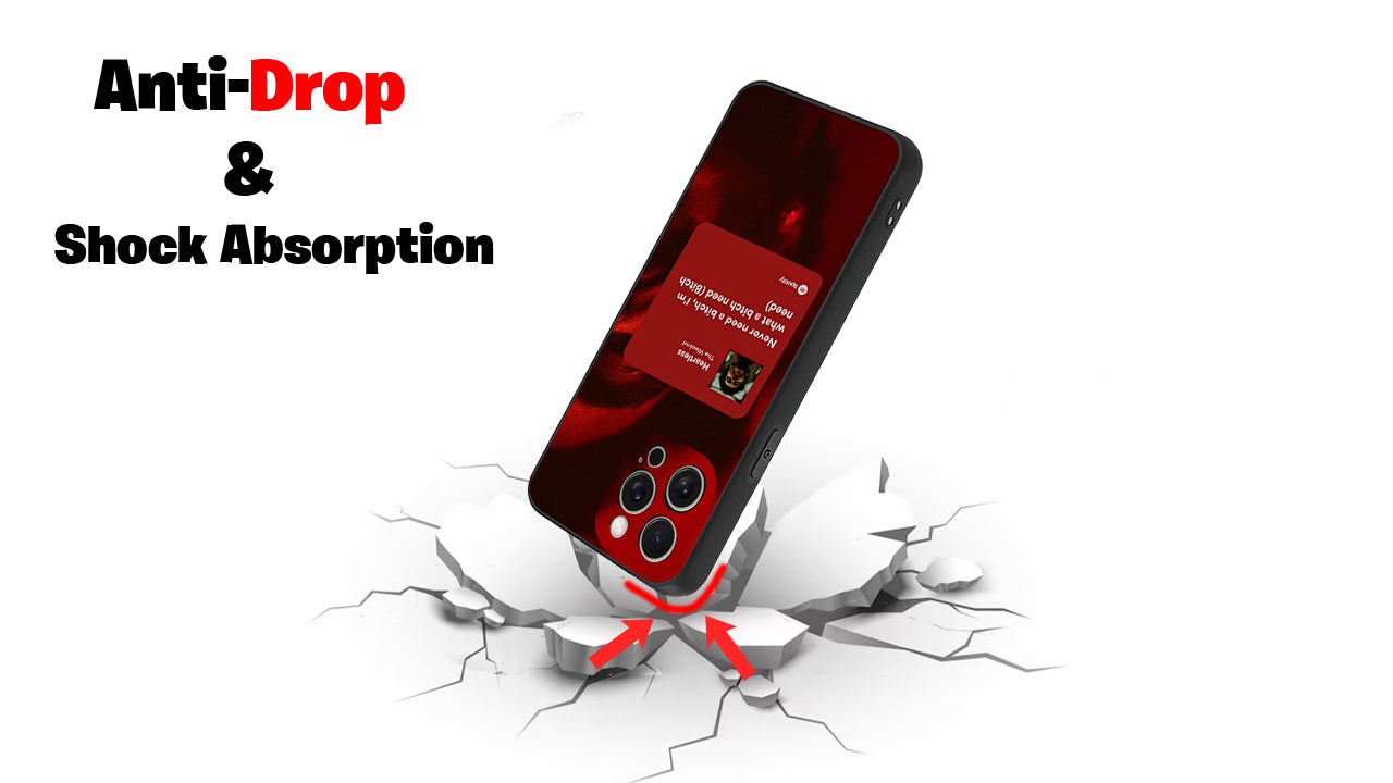 Heartless The Weeknd Lyrics Phone Case – Red Music Aesthetic Design