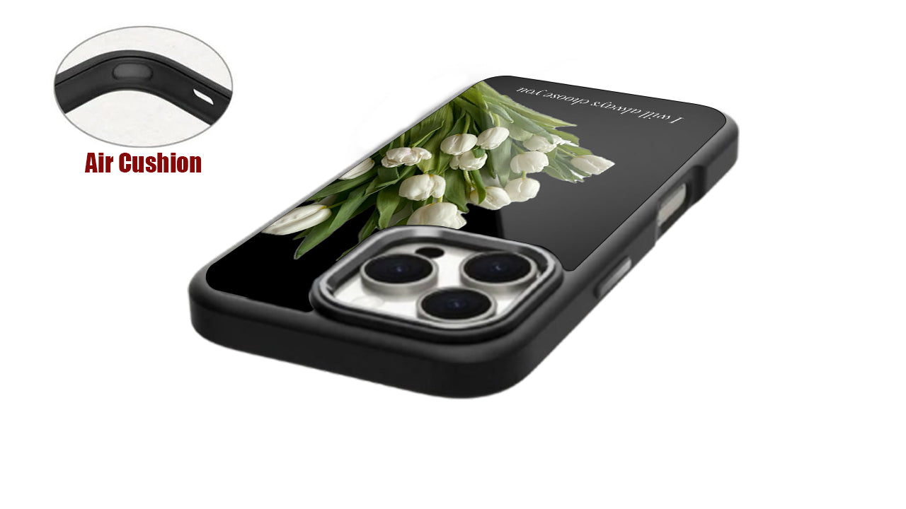 Romantic White Tulip Bouquet Phone Case – "I Will Always Choose You"