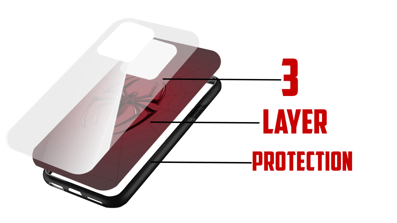 🕷️Red Ombre Spider Symbol Phone Case – Heroic Design