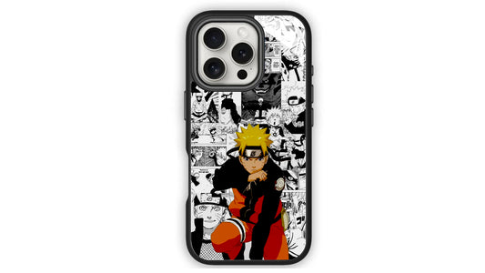 Shonen Manga Collage Phone Case – Bold Orange Ninja Design