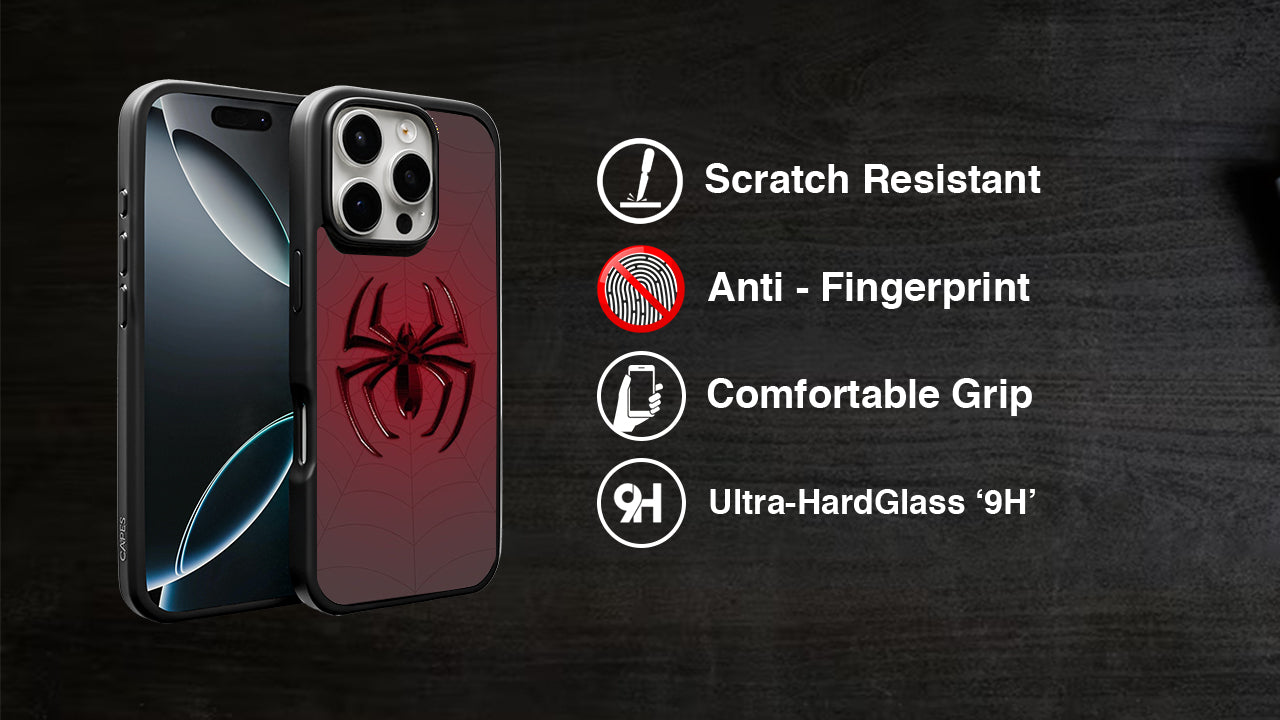 🕷️Red Ombre Spider Symbol Phone Case – Heroic Design