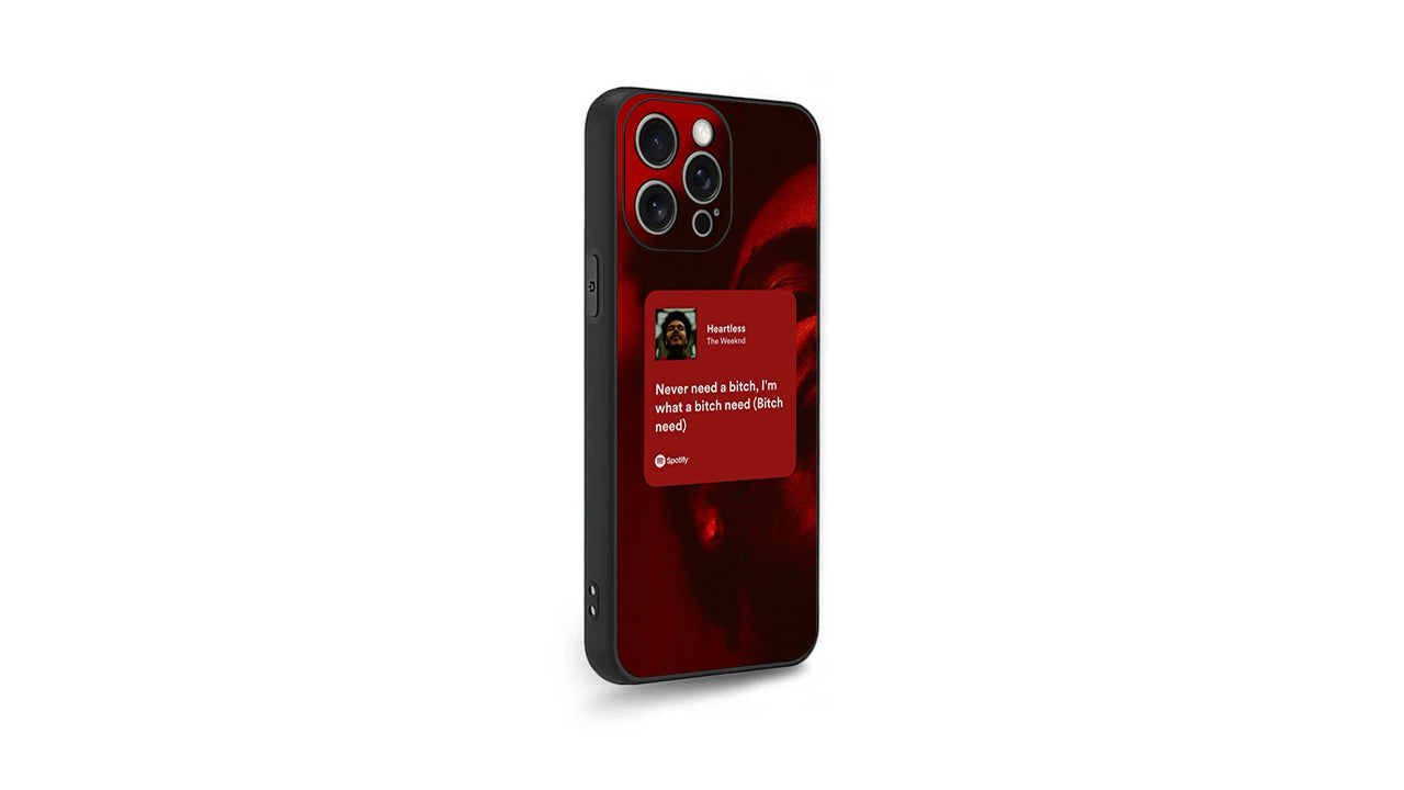 Heartless The Weeknd Lyrics Phone Case – Red Music Aesthetic Design