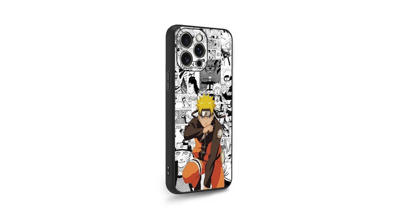 Shonen Manga Collage Phone Case – Bold Orange Ninja Design