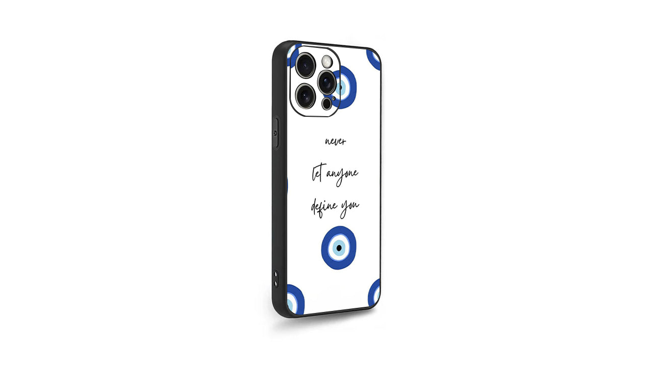Evil Eye Affirmation Phone Case – "Never Let Anyone Define You" Design