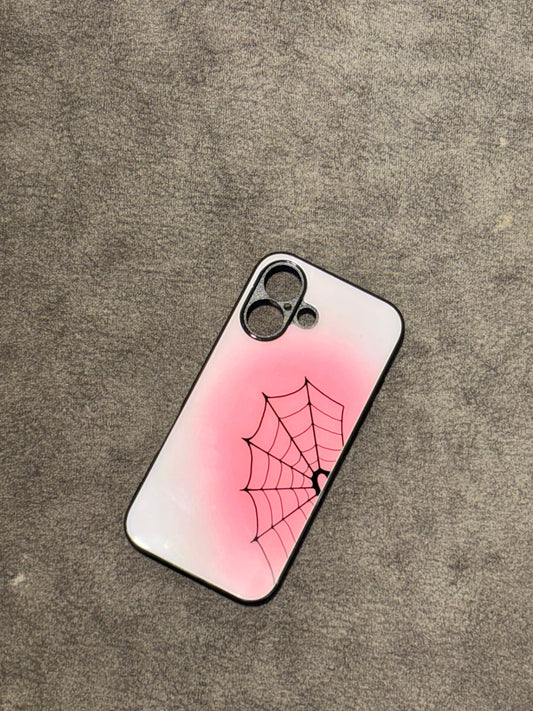 Pink Spiderweb Aesthetic Phone Case – Y2K Goth Vibe for Trendsetters