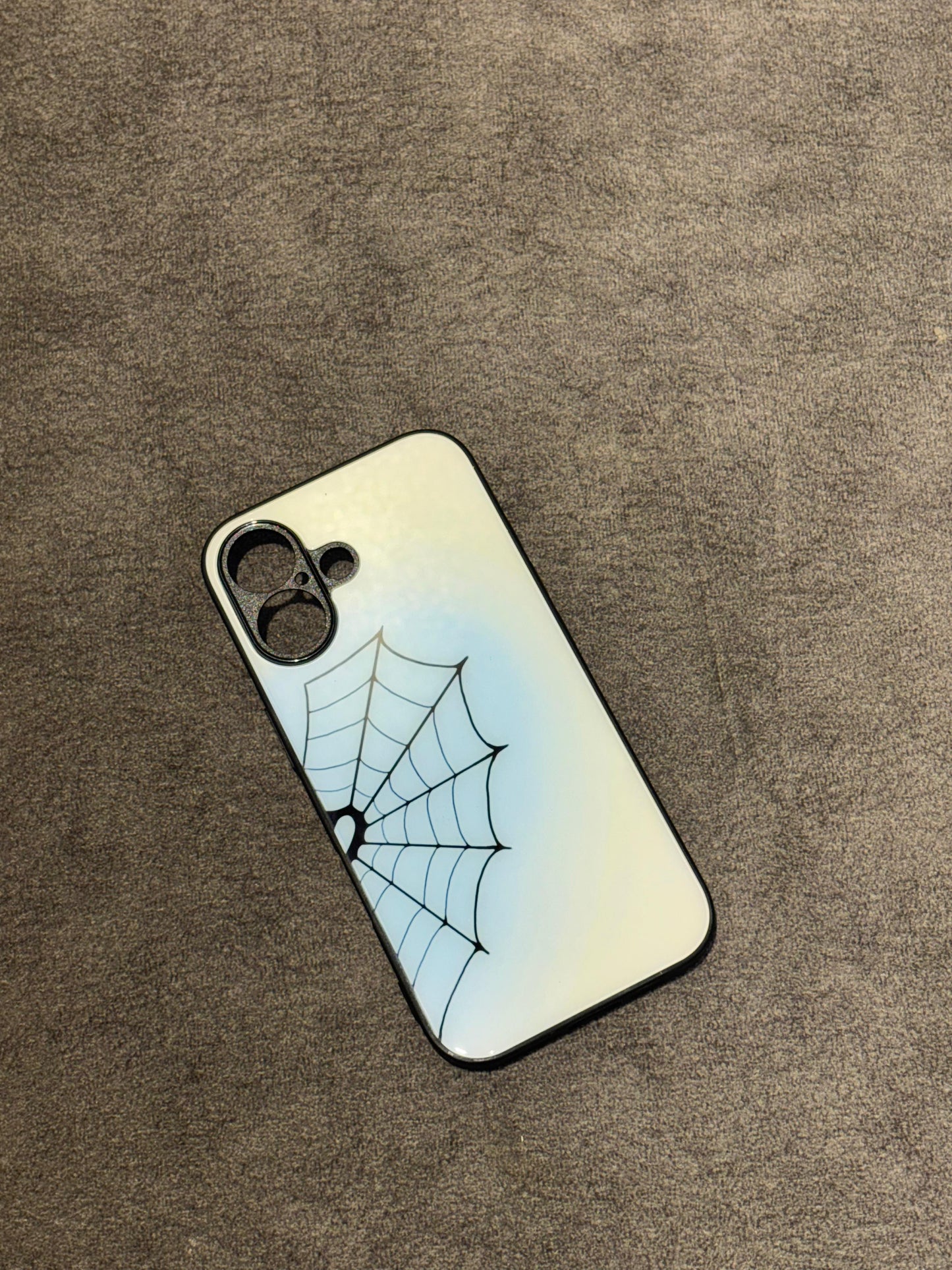 Minimal Web Aesthetic Glass Phone Case – Spidercore Y2K Style