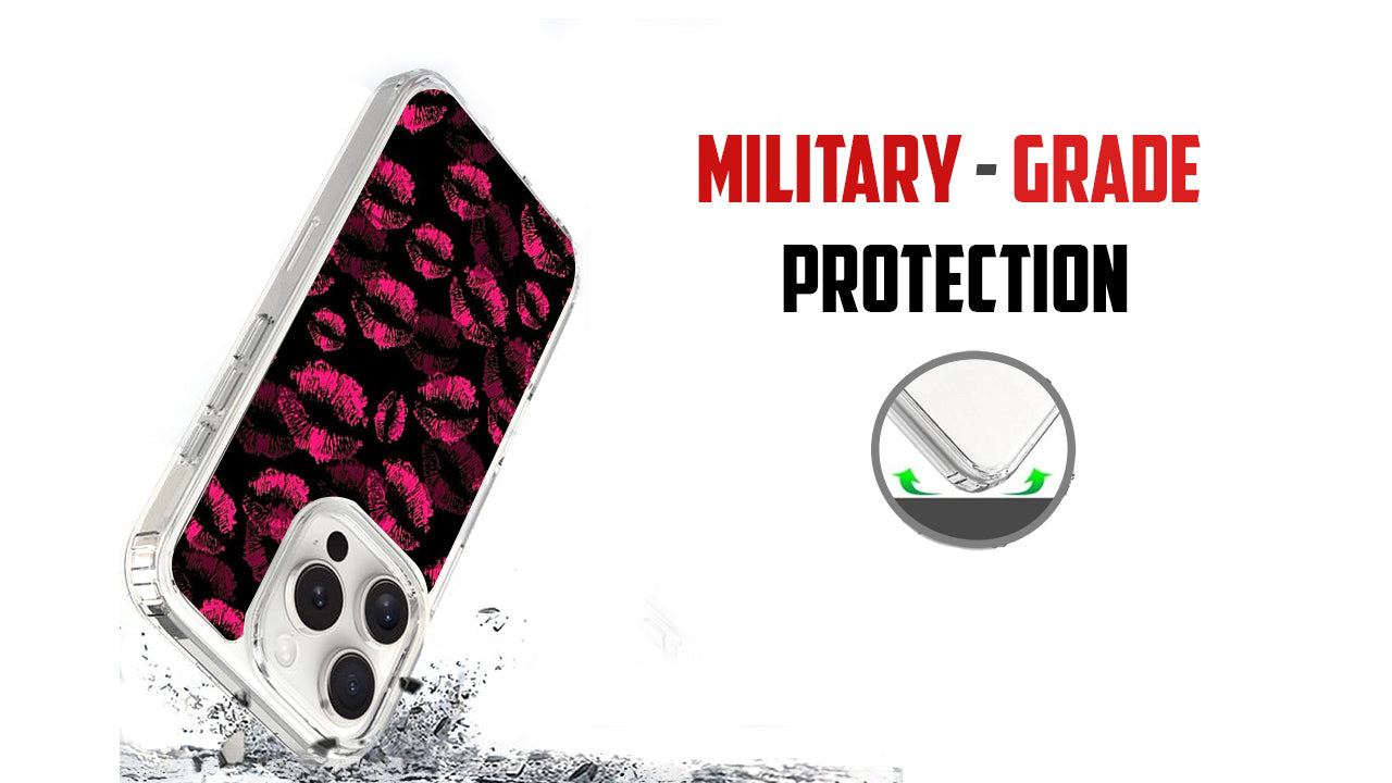 Hot Pink Kiss Lips Pattern Phone Case – Aesthetic Trendy Design