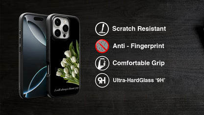 Romantic White Tulip Bouquet Phone Case – "I Will Always Choose You"