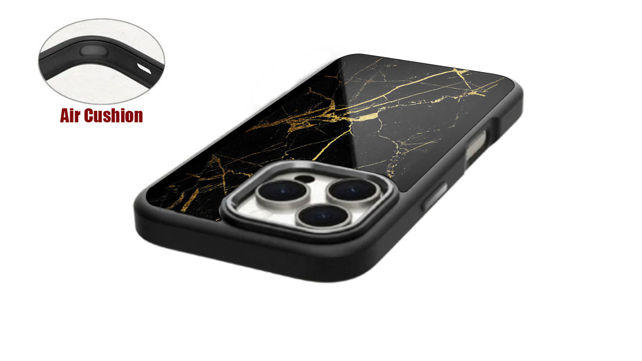 Luxurious Black Gold Marble Phone Case – Elegant Abstract Design