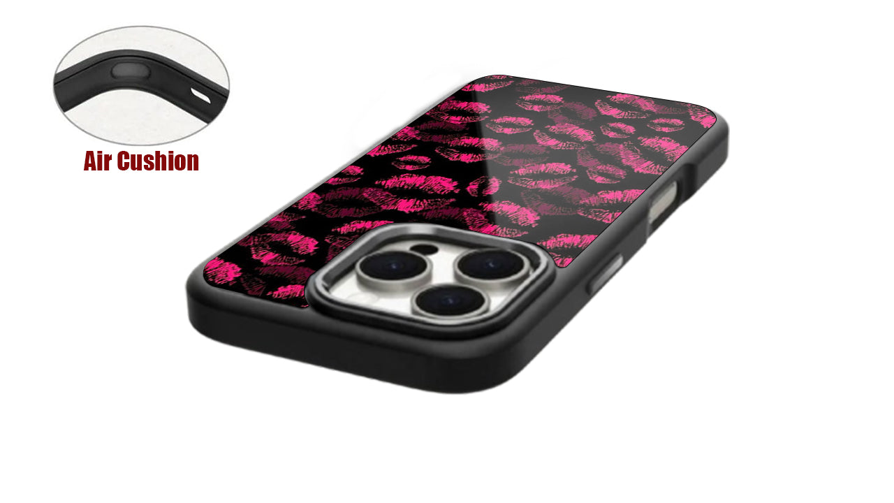 Hot Pink Kiss Lips Pattern Phone Case – Aesthetic Trendy Design