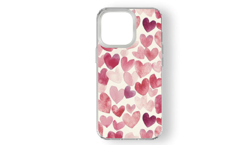 Watercolor Hearts Aesthetic Phone Case