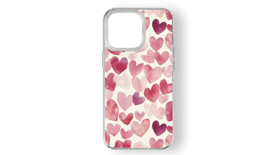 Watercolor Hearts Aesthetic Phone Case