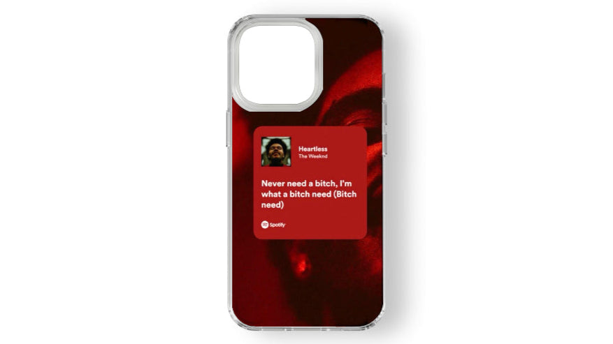 Heartless The Weeknd Lyrics Phone Case – Red Music Aesthetic Design
