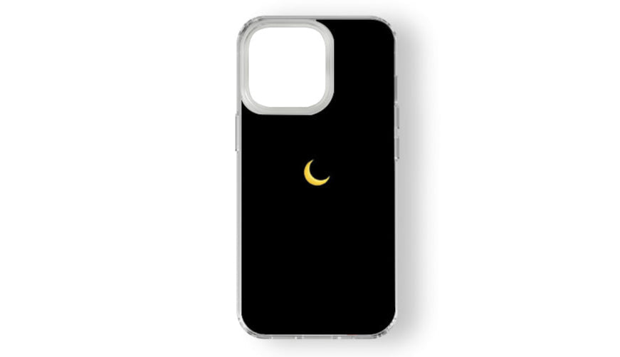 Golden Crescent Moon Phone Case – Simple Night Sky Elegance