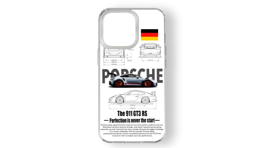 Porsche 911 GT3 RS Blueprint Phone Case – Supercar Schematic Design