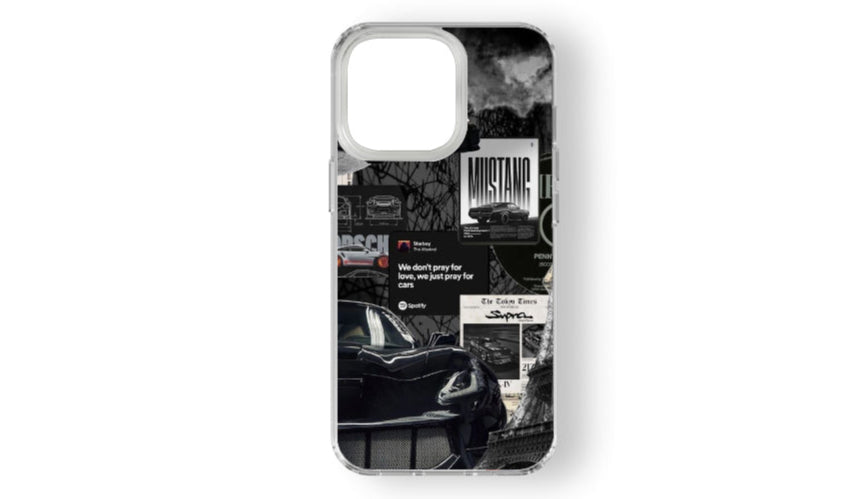 Vintage Car Enthusiast Phone Case – Mustang Supra Racing Collage