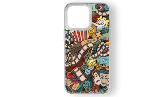 🎬 Movie Buff Collage Phone Case – Cinema, TV & Popcorn Art