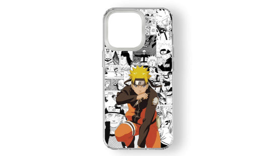 Shonen Manga Collage Phone Case – Bold Orange Ninja Design