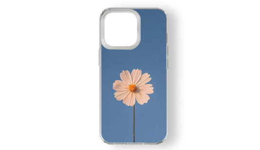 Minimalist White Flower Phone Case – Aesthetic Floral Sky Design