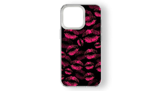 Hot Pink Kiss Lips Pattern Phone Case – Aesthetic Trendy Design