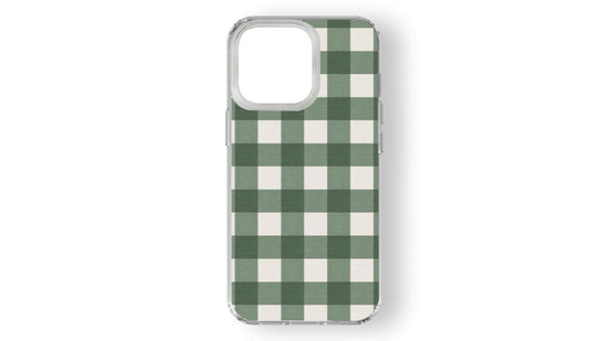 Forest Green Gingham Phone Case – Cottagecore Plaid Aesthetic
