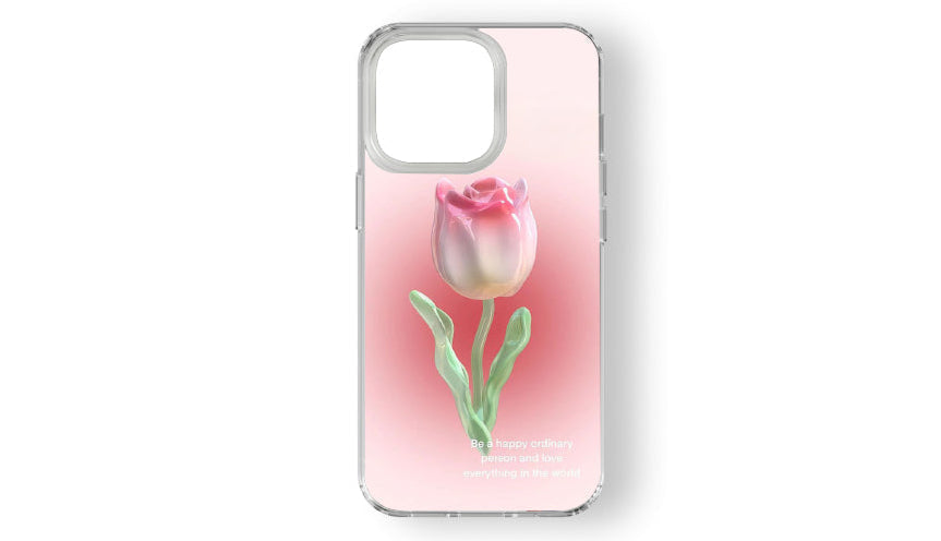 3D Tulip Phone Case – Positive Vibes & Floral Aesthetic