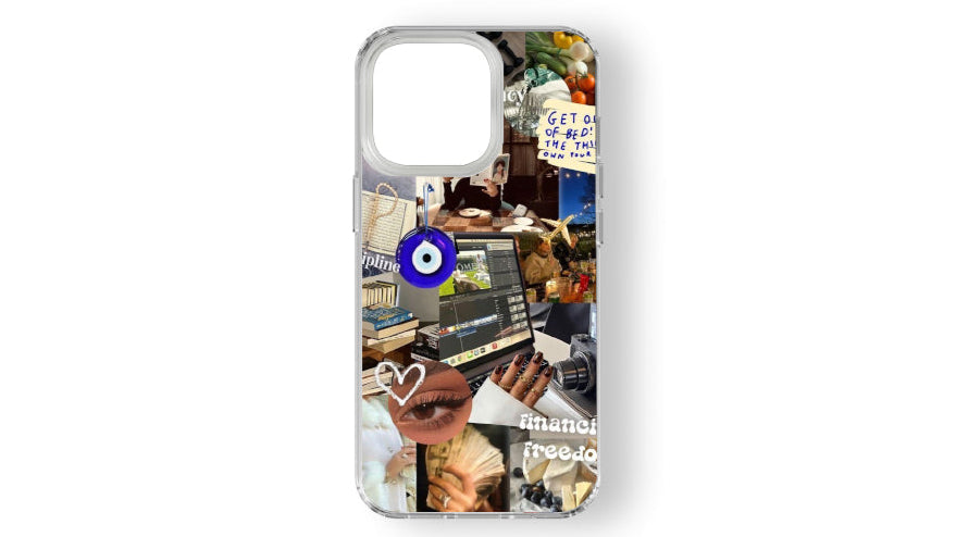 Financial Freedom Vision Board Phone Case – Collage Aesthetic Cover