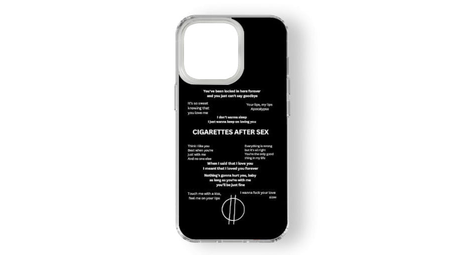 Cigarettes After Sex Lyrics Phone Case – Aesthetic Black Music Cover