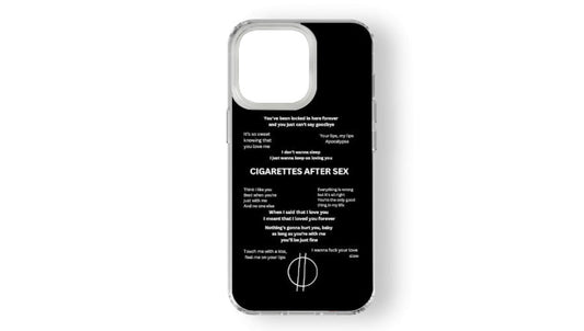 Cigarettes After Sex Lyrics Phone Case – Aesthetic Black Music Cover