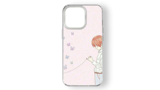 Red String of Fate Butterfly Phone Case – Soft Anime Aesthetic Boy Art