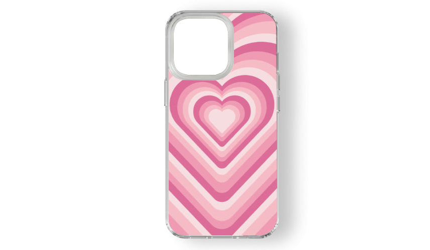 Pink Retro Heart Swirl Aesthetic Phone Case