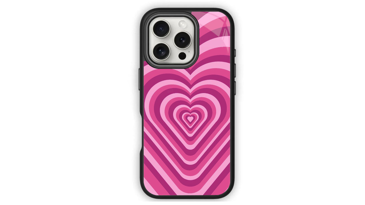 Bubblegum Pink & Purple Heart Phone Case – Y2K Aesthetic Design