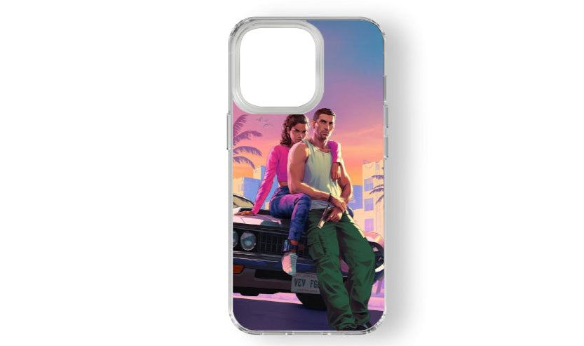 Vice City Sunset Couple Phone Case – Retro Aesthetic Vibes
