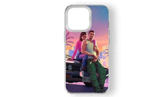 Vice City Sunset Couple Phone Case – Retro Aesthetic Vibes